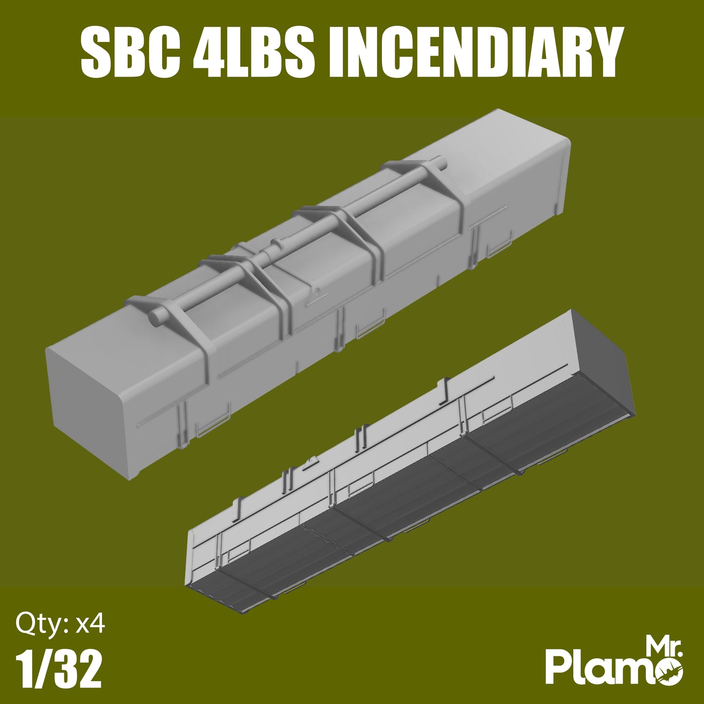 Small Bomb Containers with 4lbs Incendiary - 1/32 4pcs