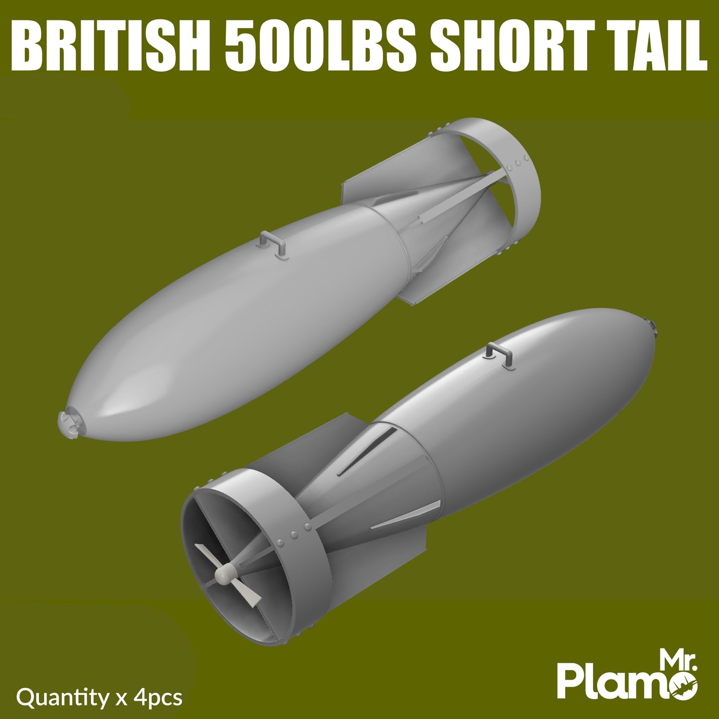 British General Purpose 500lbs "Short Tail" Bombs - 4pcs