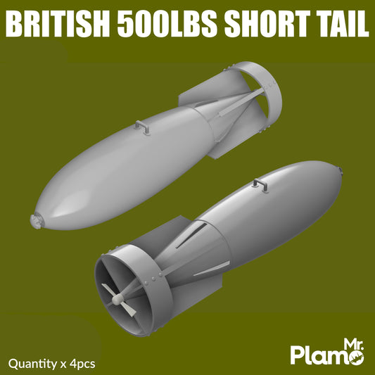 British General Purpose 500lbs "Short Tail" Bombs - 4pcs