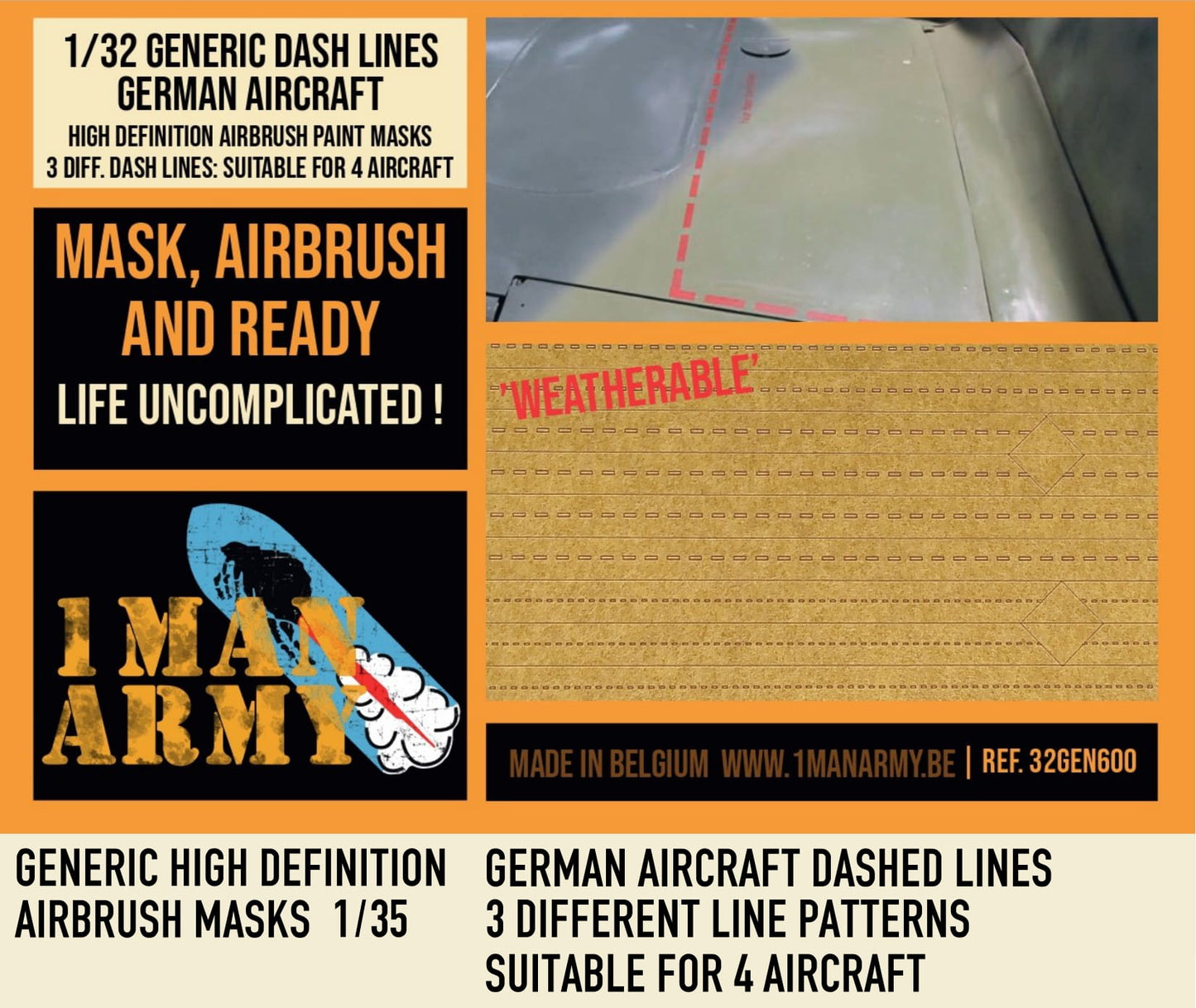 Generic Dash Lines  for German Aircrafts - 1/32 Scale